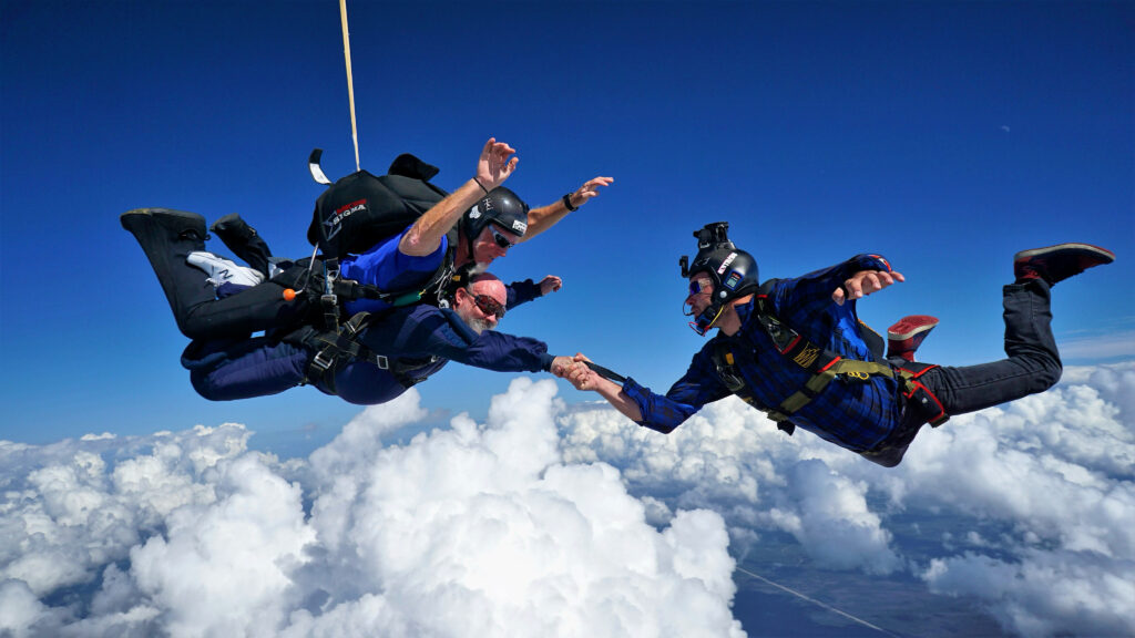 You can get photos and video of your tandem skydive with a professional videographer to capture it all!