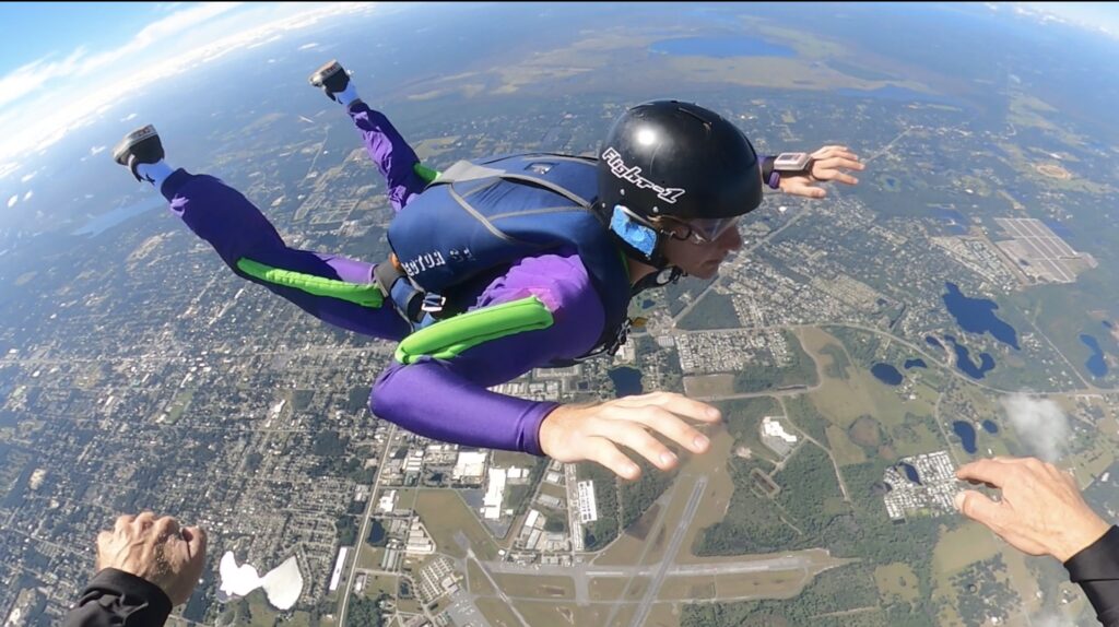 AFF skydiving student learning to solo freefall at Skydive DeLand