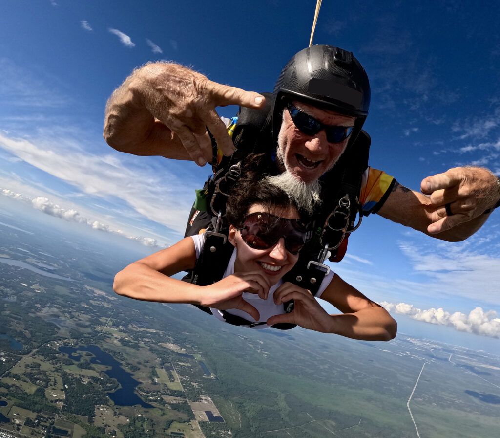 Tandem pair skydiving in DeLand, Florida